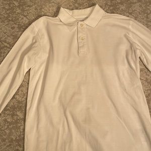 Gap Kids nwot boys white collar pique long sleeve cotton shirt size XL husky.